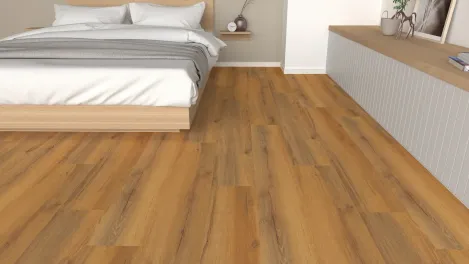Raumbild Schlafzimmer – Eleganter Napoli Eiche Vinylboden für Ihr Schlafzimmer
