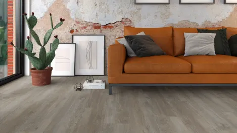 Rambild Ambiente – Wohnidee mit vivafloors Eiche 5600 Klebe-Vinylboden
