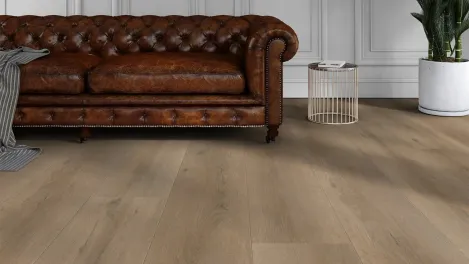 vivafloors Vinylboden für Wohnzimmer mit Eiche 6860 Dekor - Raum-Perspektive