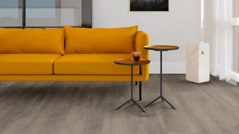 vivafloors Vinylboden für Wohnzimmer / Wohnraum mit Eiche 8150 Dekor - Raum-Perspektive