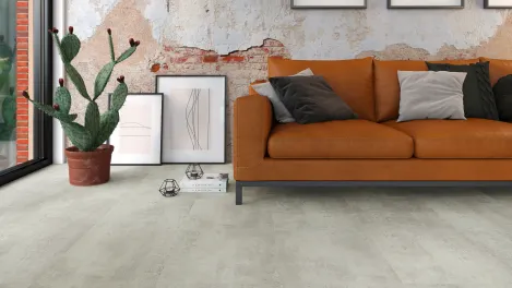 vivafloors Vinylboden für Wartezimmer mit Betonfliese 1720 Dekor - Raum-Perspektive