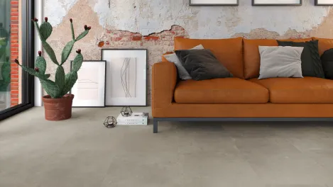 vivafloors Vinylboden für Wartezimmer mit Betonfliese 1820 Dekor - Raum-Perspektive