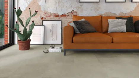 vivafloors Vinylboden für Wartezimmer mit Betonfliese 1830 Dekor - Raum-Perspektive